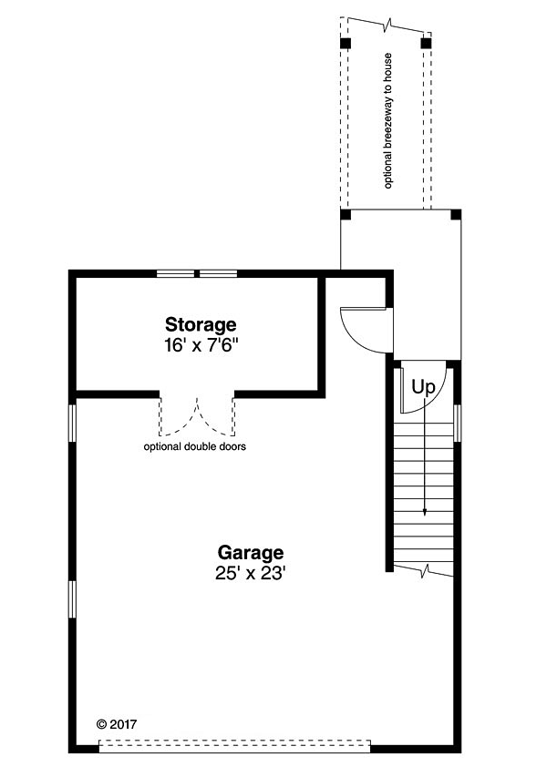 Garage Plan 41281 - 2 Car Garage Apartment Level One