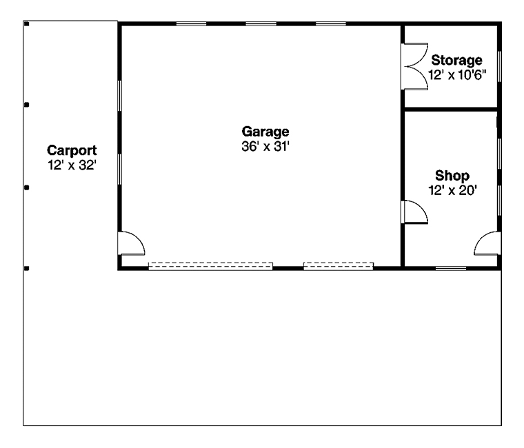 Garage Plan 41295 - 3 Car Garage Level One