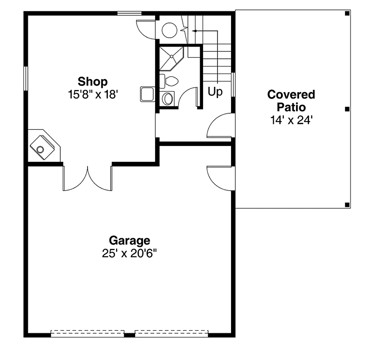 Garage Plan 41296 - 2 Car Garage Level One