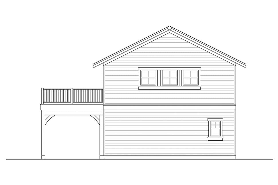 Garage Plan 41315 - 2 Car Garage Apartment Rear Elevation