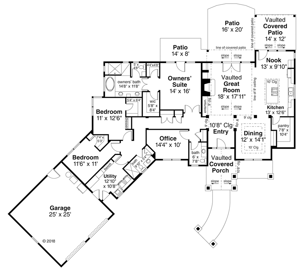 House Plan 41321 Level One