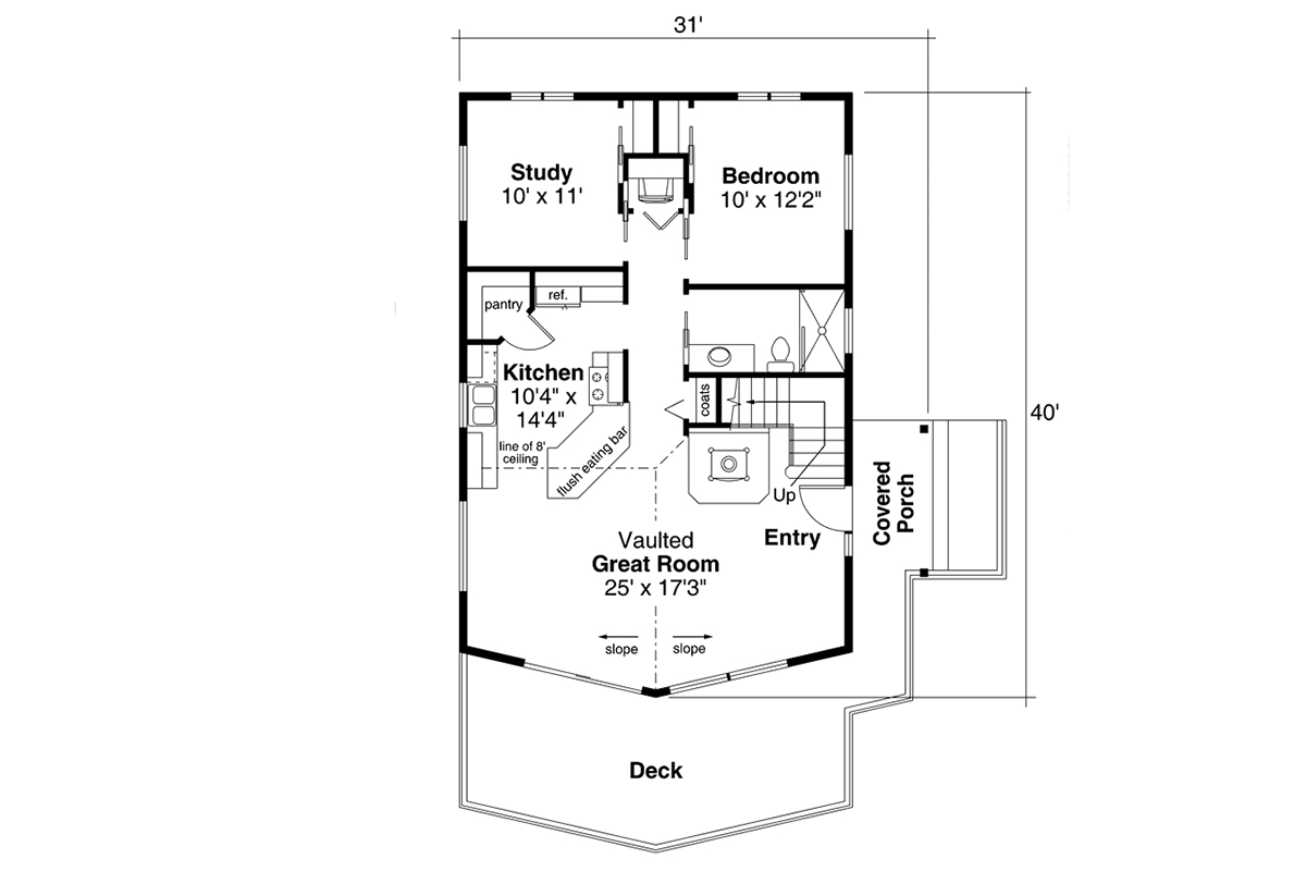 House Plan 41336 Level One