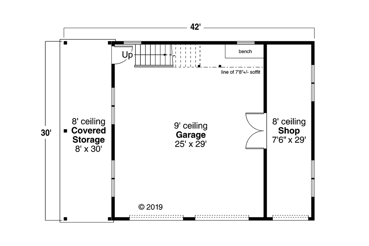 Garage Plan 41349 - 2 Car Garage Level One