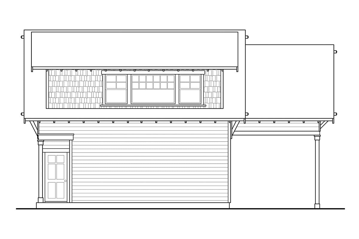 Garage Plan 41350 - 2 Car Garage Apartment Rear Elevation