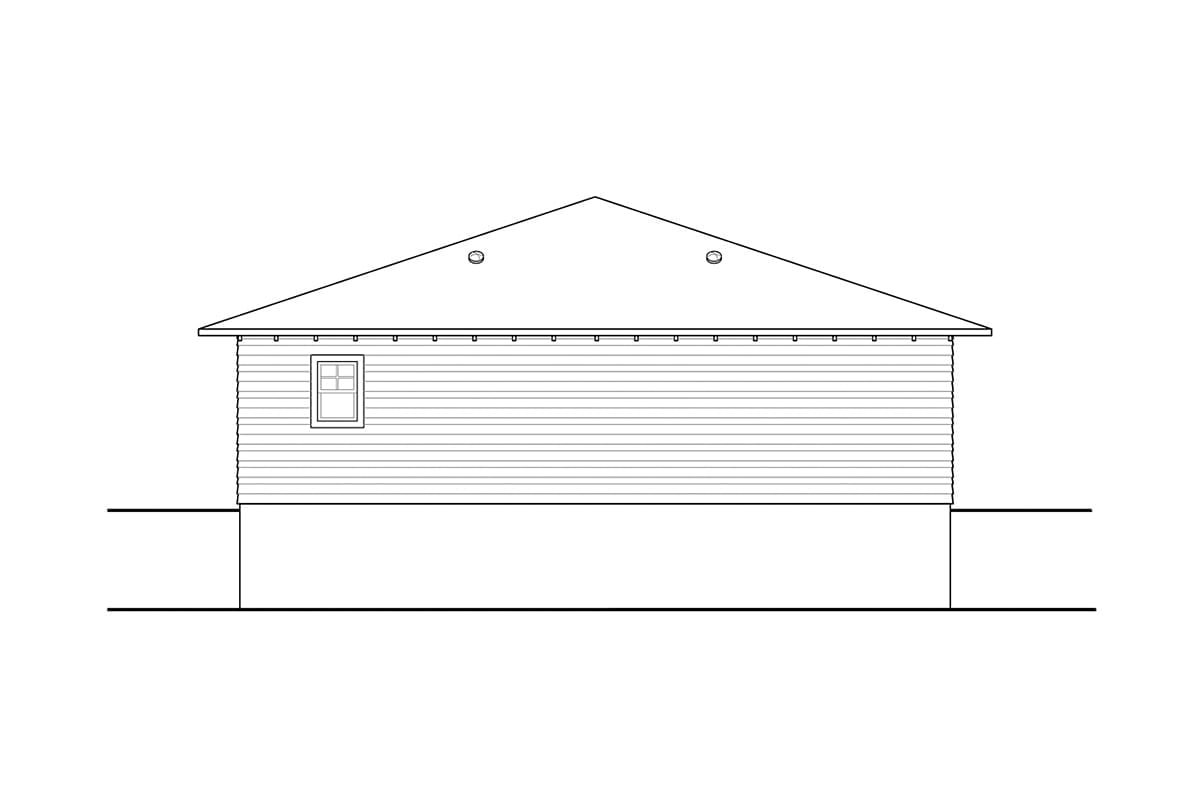 Garage Plan 41374 - 2 Car Garage Rear Elevation