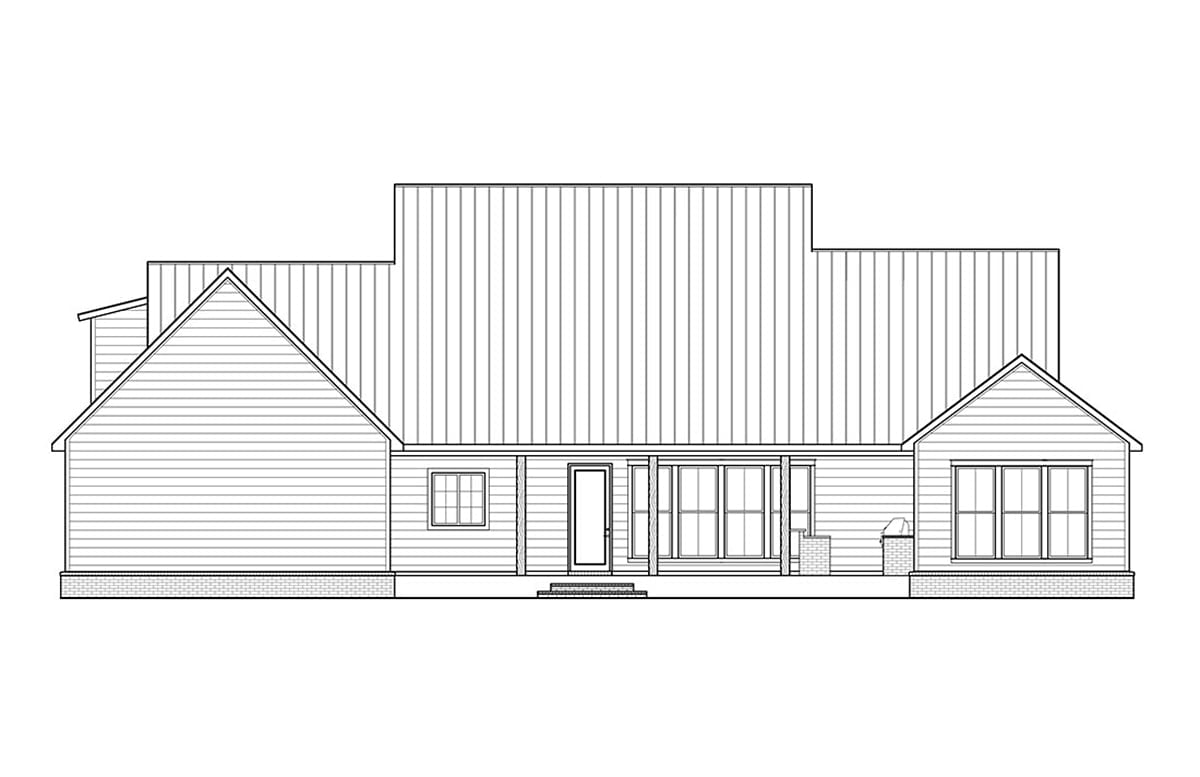 House Plan 41400 Rear Elevation