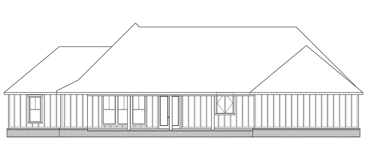 House Plan 41402 Rear Elevation