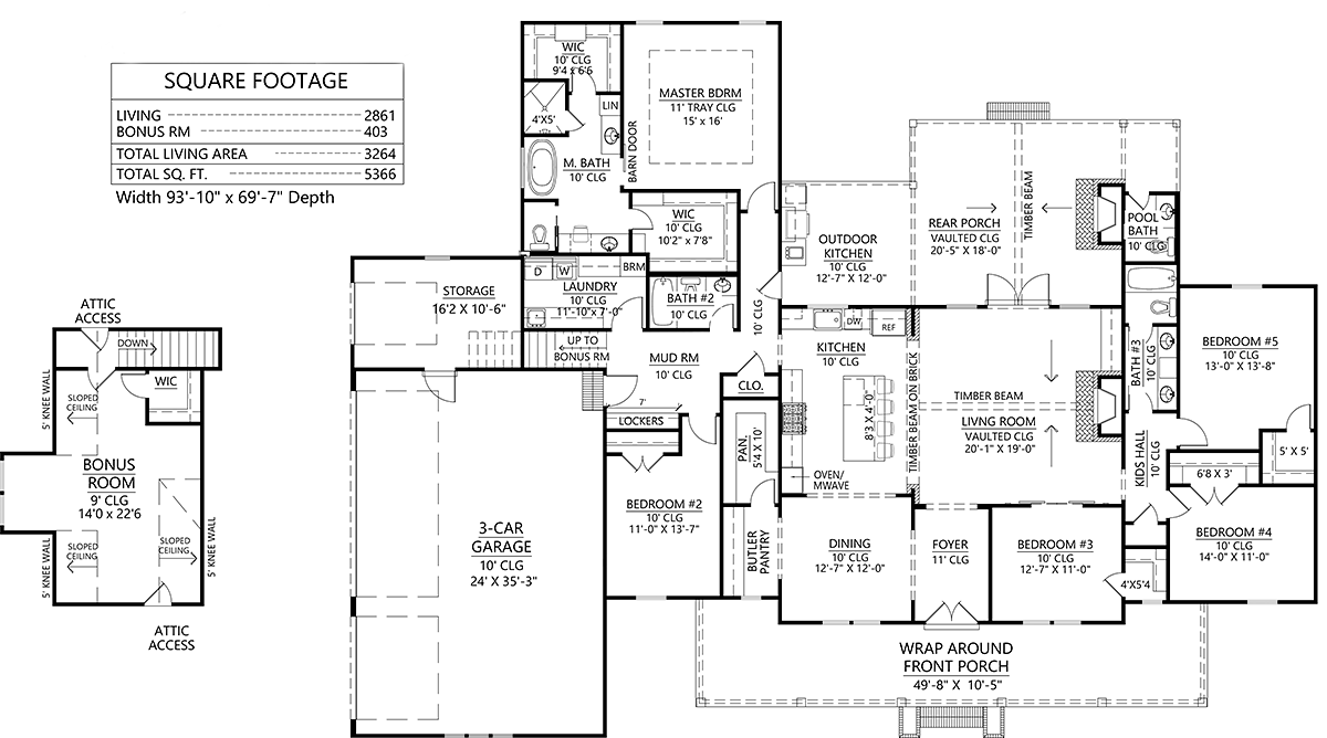 House Plan 41406 Alternate Level One