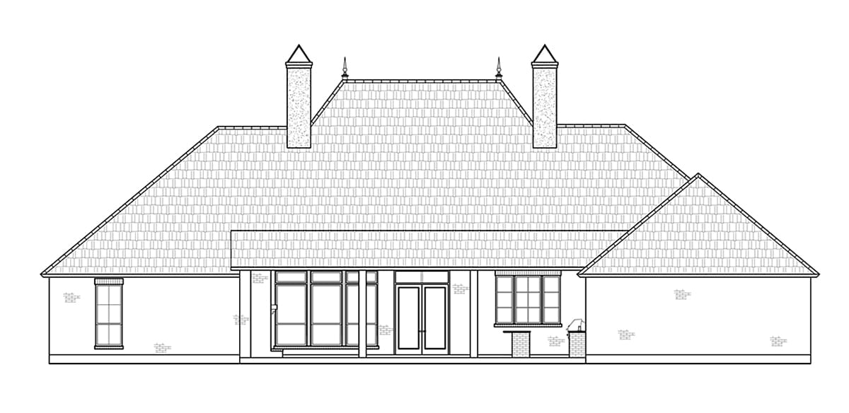 House Plan 41408 Rear Elevation