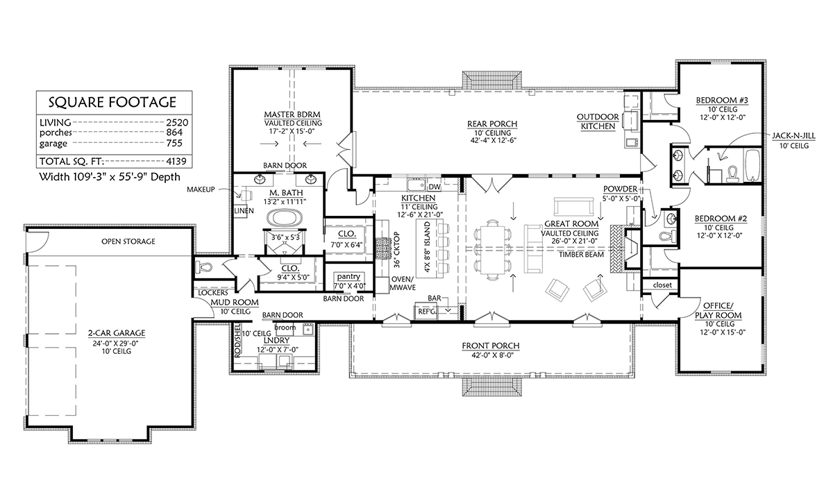 House Plan 41412 Level One
