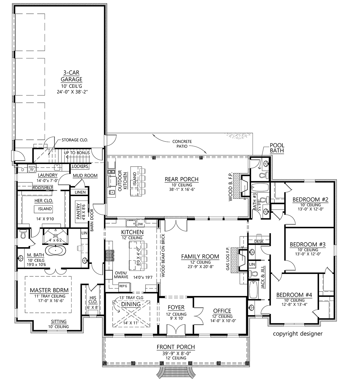 House Plan 41415 Alternate Level One