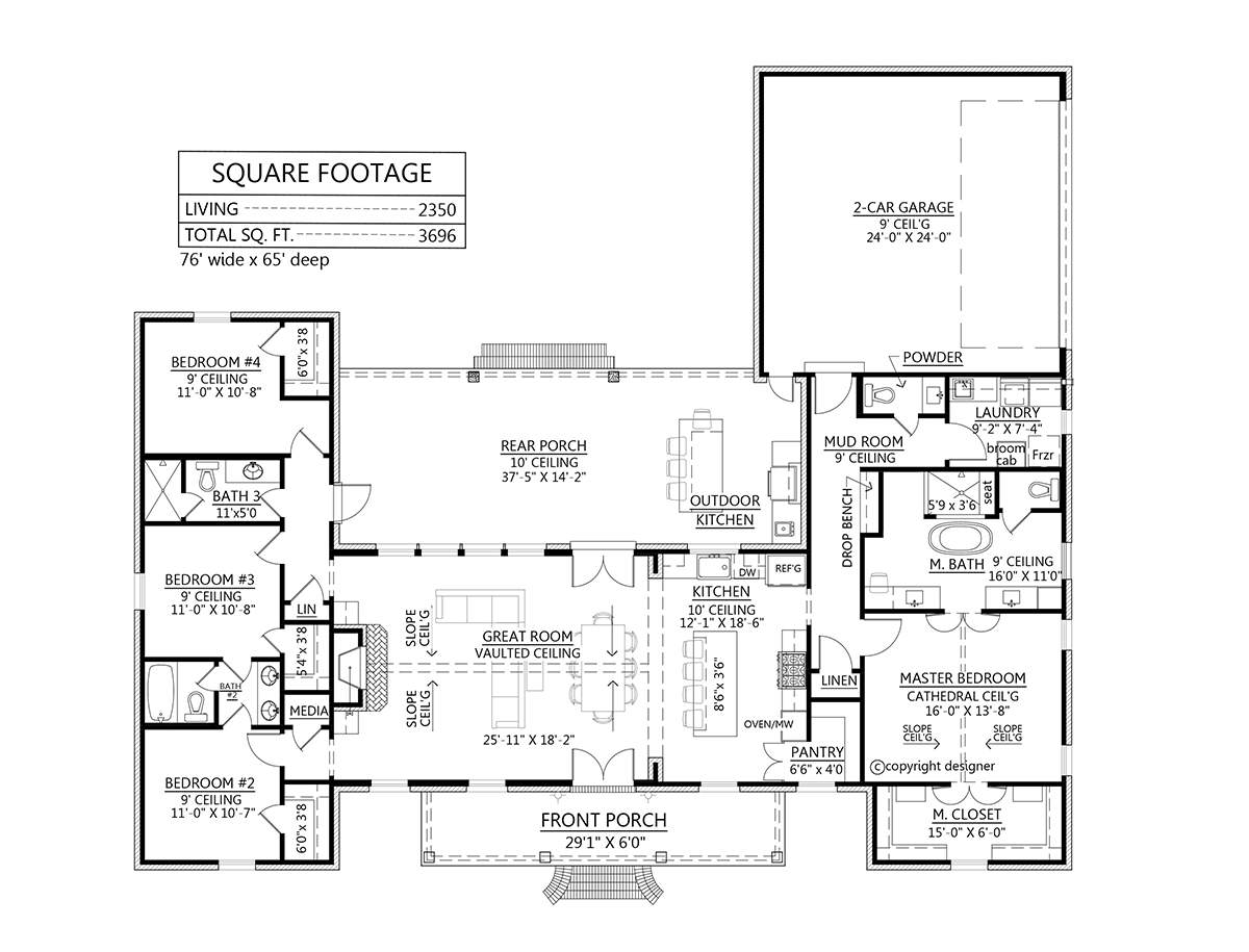 House Plan 41417 Level One