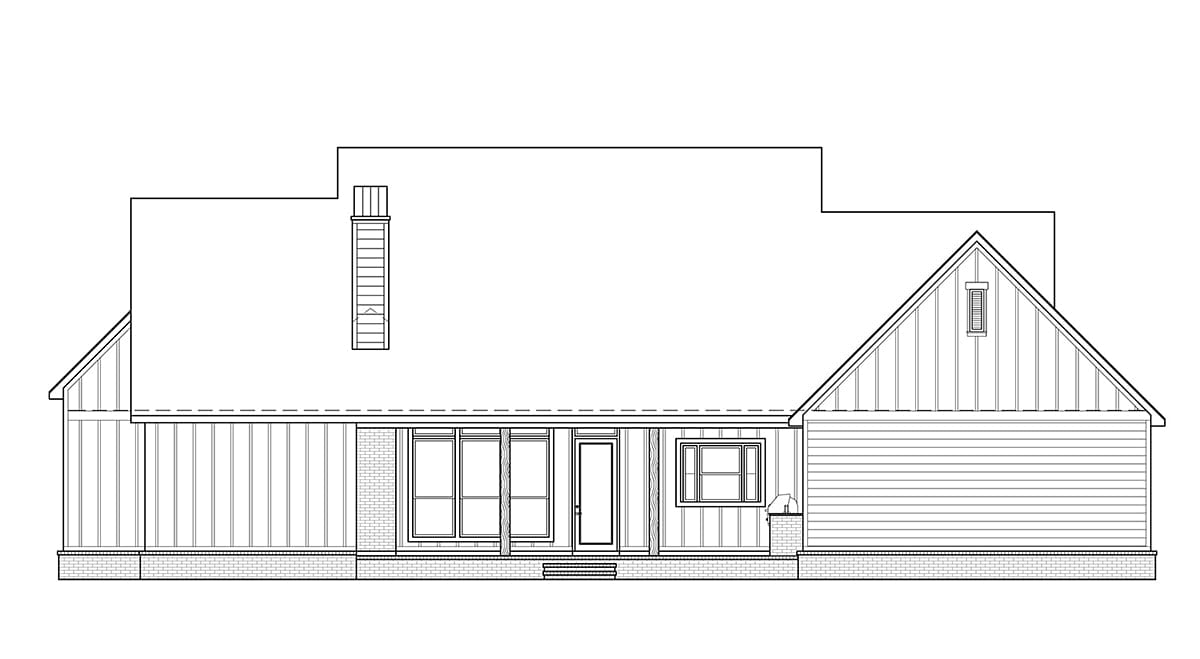 House Plan 41418 Rear Elevation