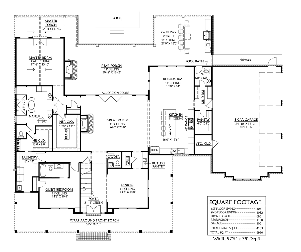 House Plan 41420 Level One