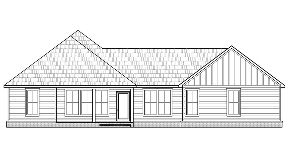 House Plan 41421 Rear Elevation