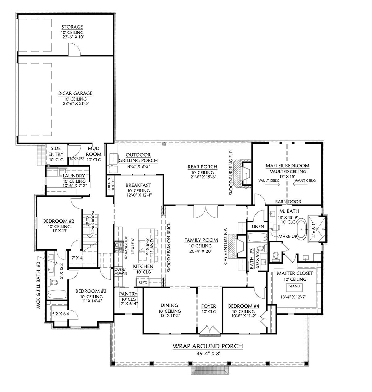 House Plan 41423 Level One