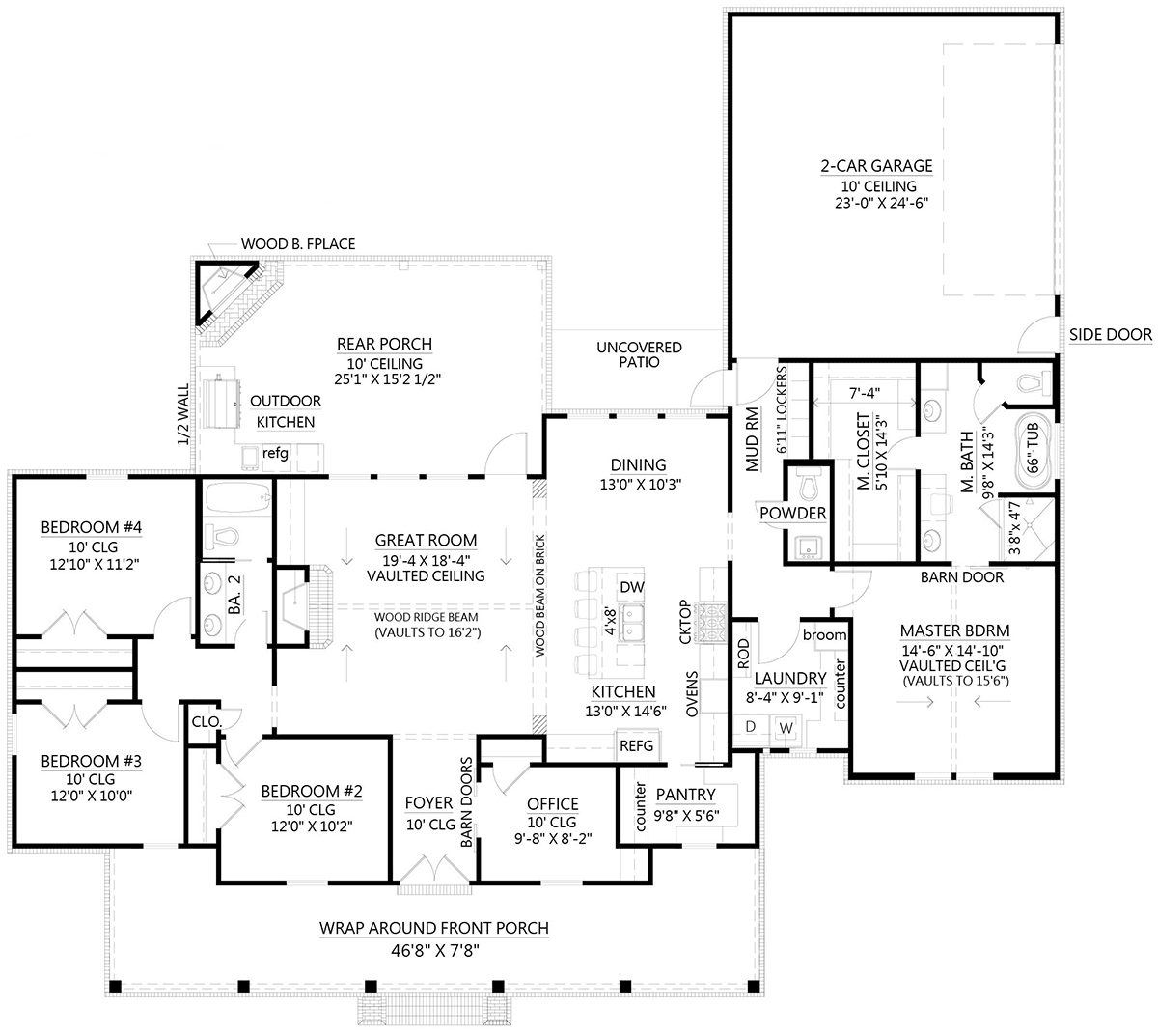 House Plan 41424 Level One