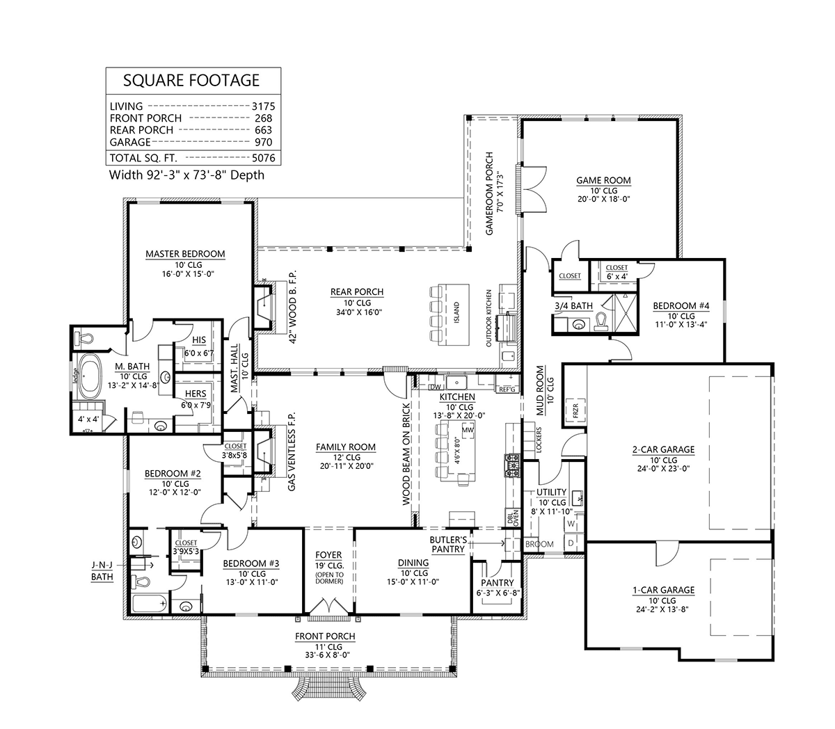 House Plan 41425 Level One