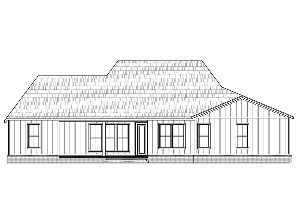 House Plan 41428 Rear Elevation