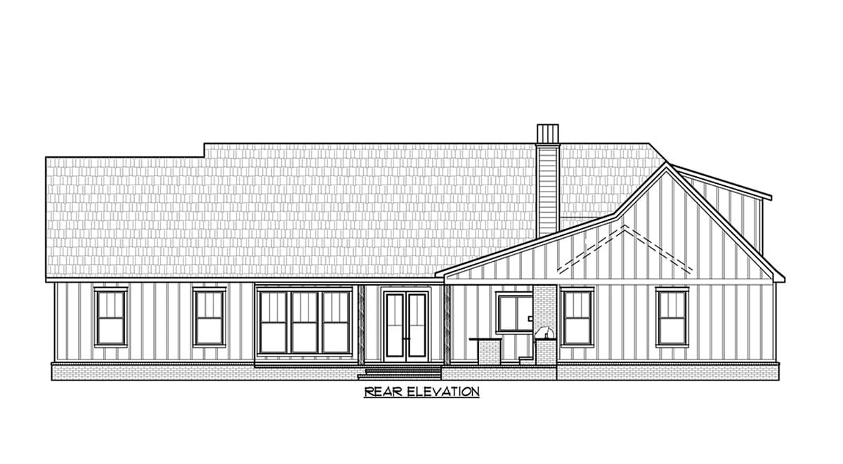 House Plan 41436 Rear Elevation