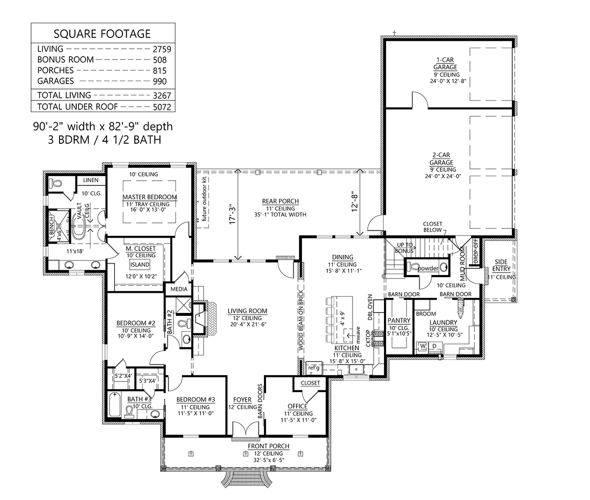 House Plan 41443 Level One
