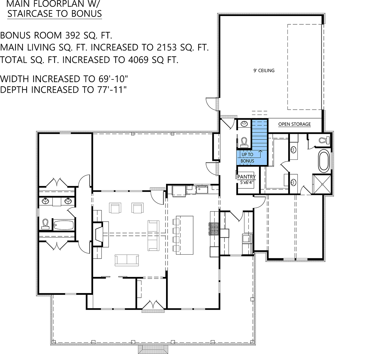House Plan 41445 Alternate Level One