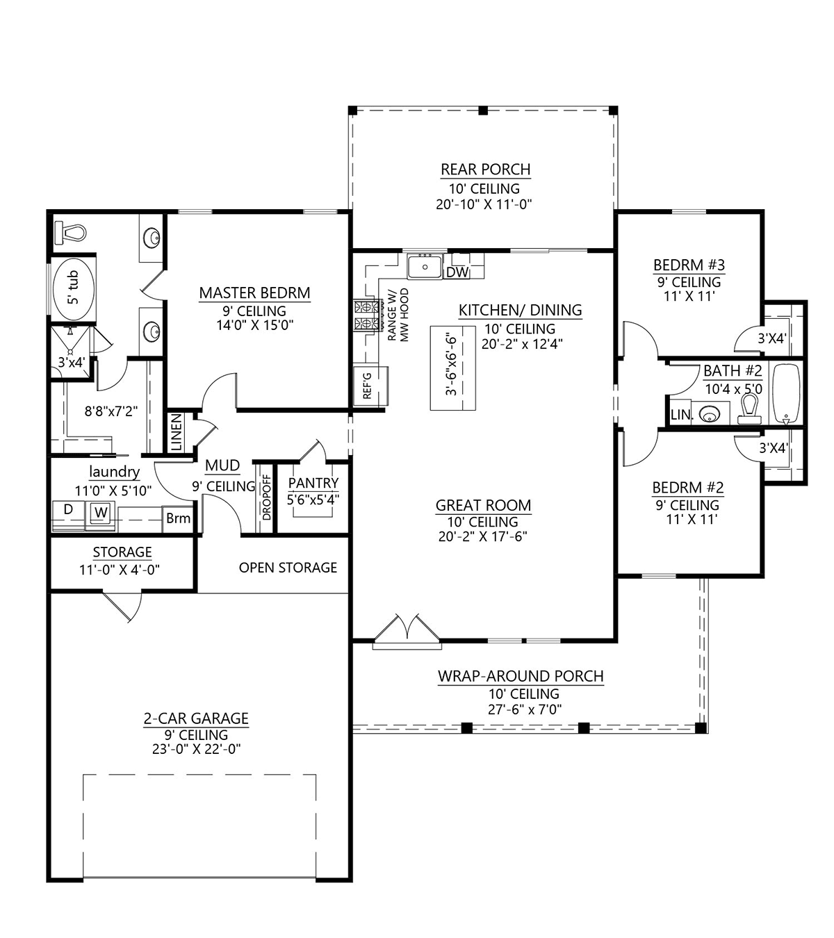 House Plan 41449 Level One