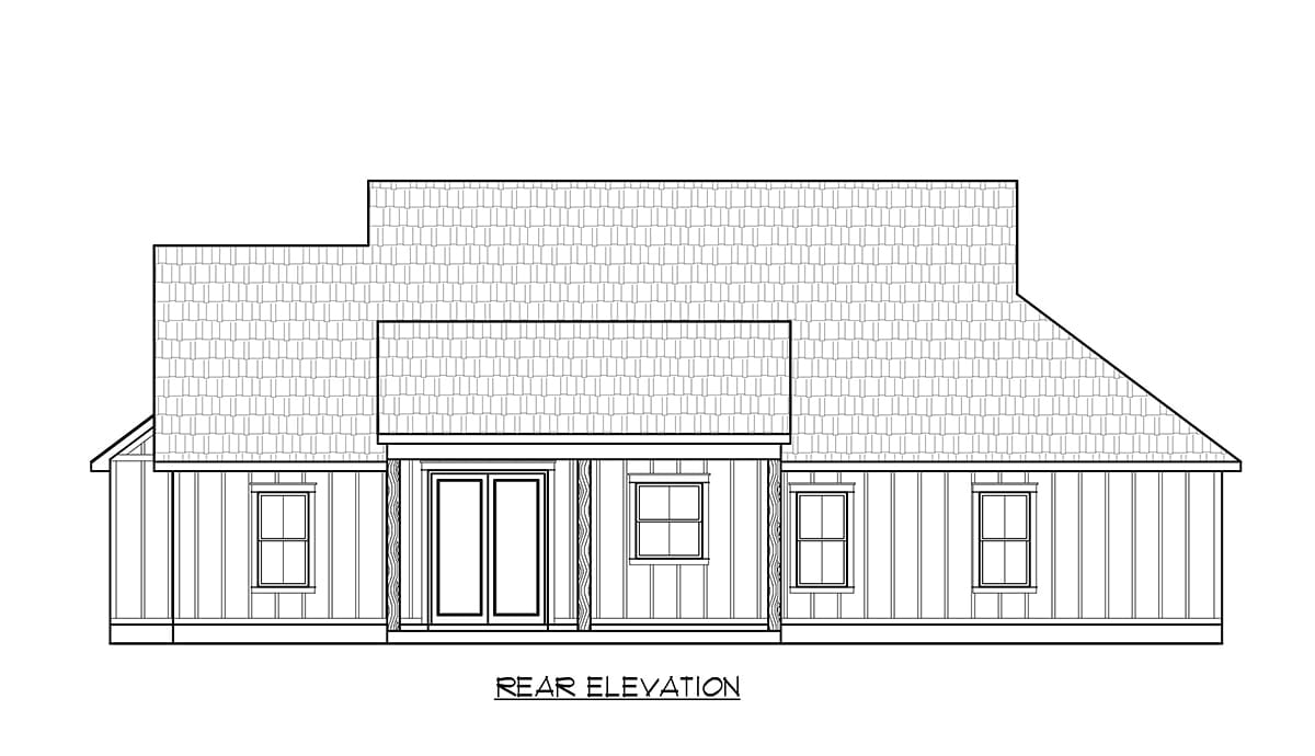 House Plan 41449 Rear Elevation