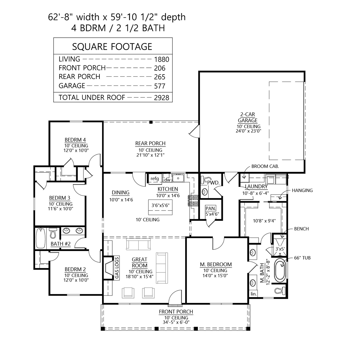 House Plan 41453 Level One