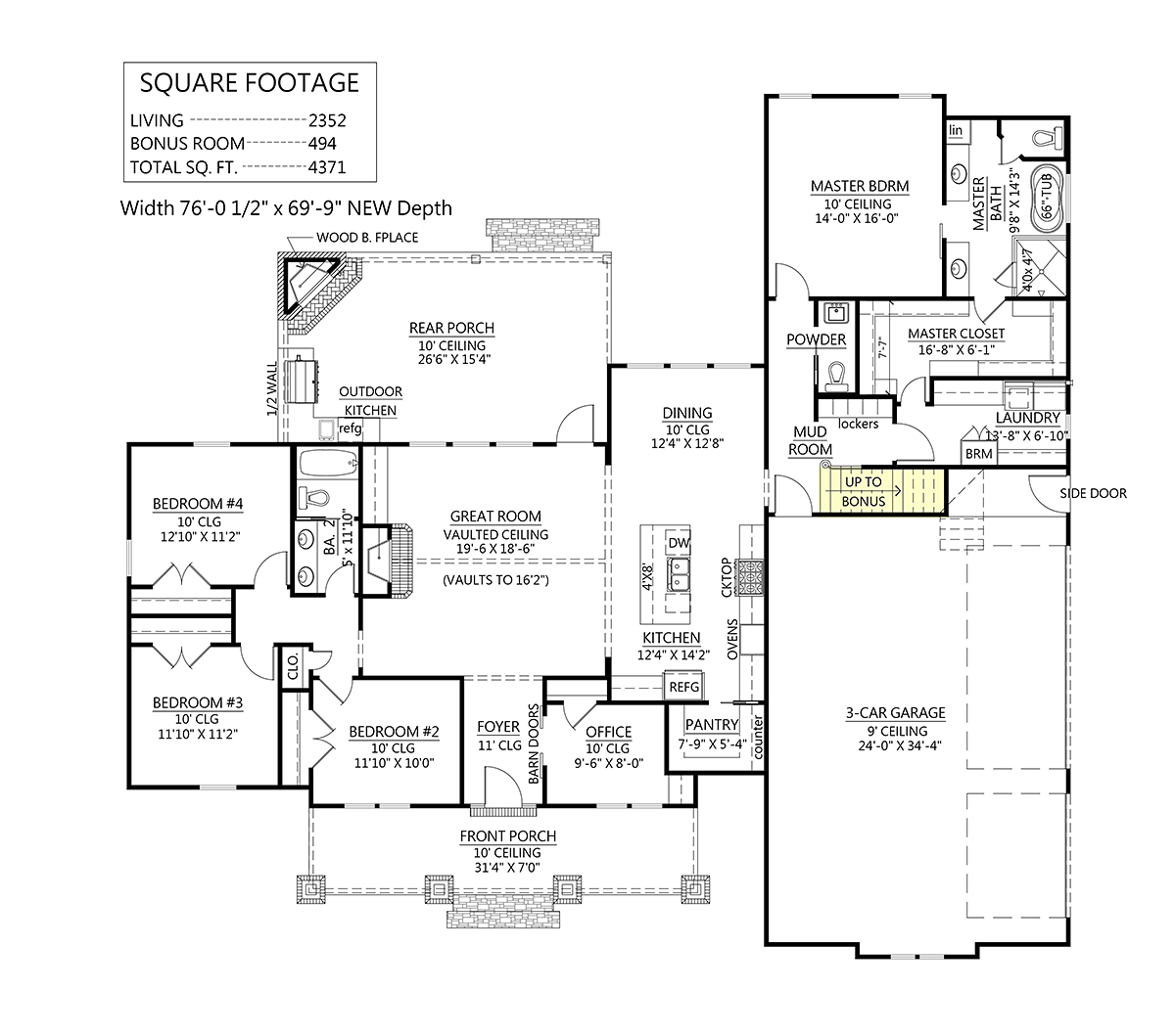 House Plan 41457 Alternate Level One