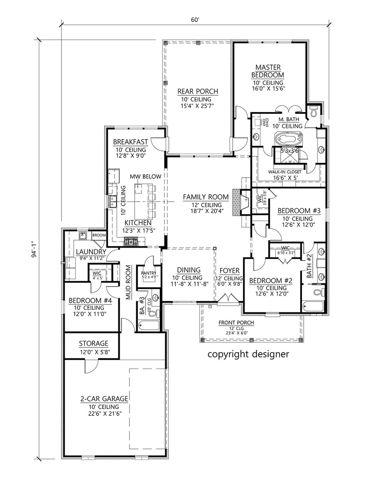 House Plan 41458 Level One