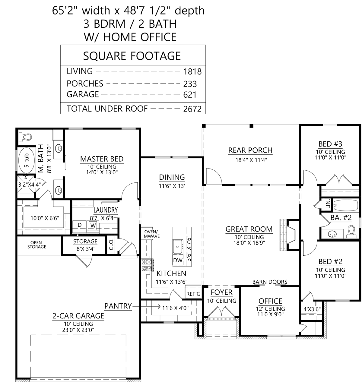 House Plan 41465 Level One