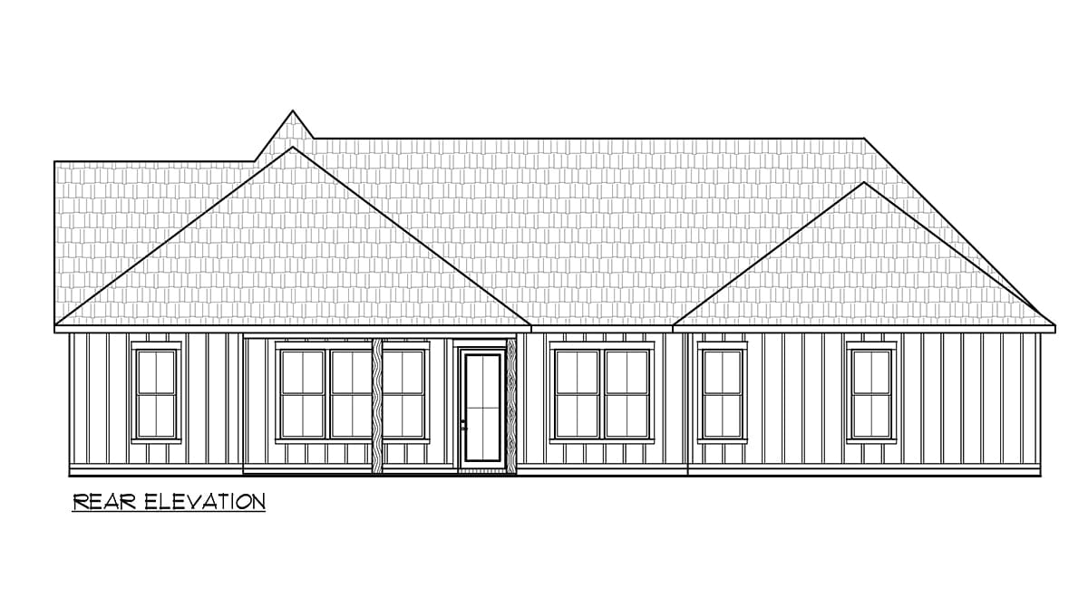 House Plan 41465 Rear Elevation
