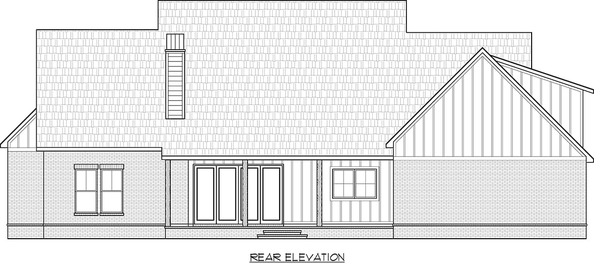 House Plan 41471 Rear Elevation