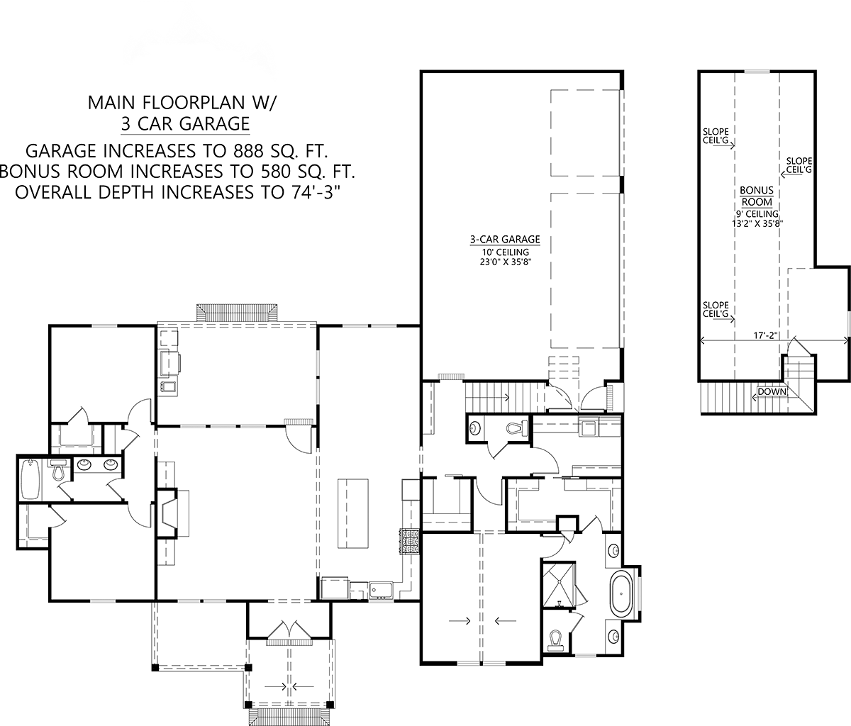 House Plan 41474 Alternate Level One