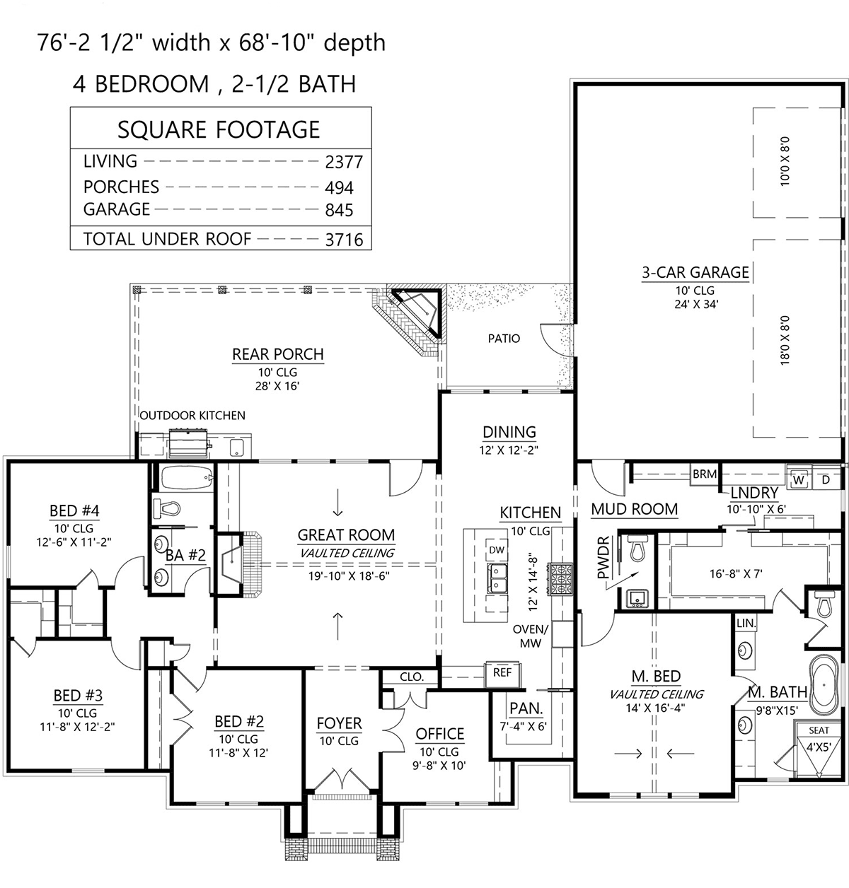 House Plan 41475 Level One