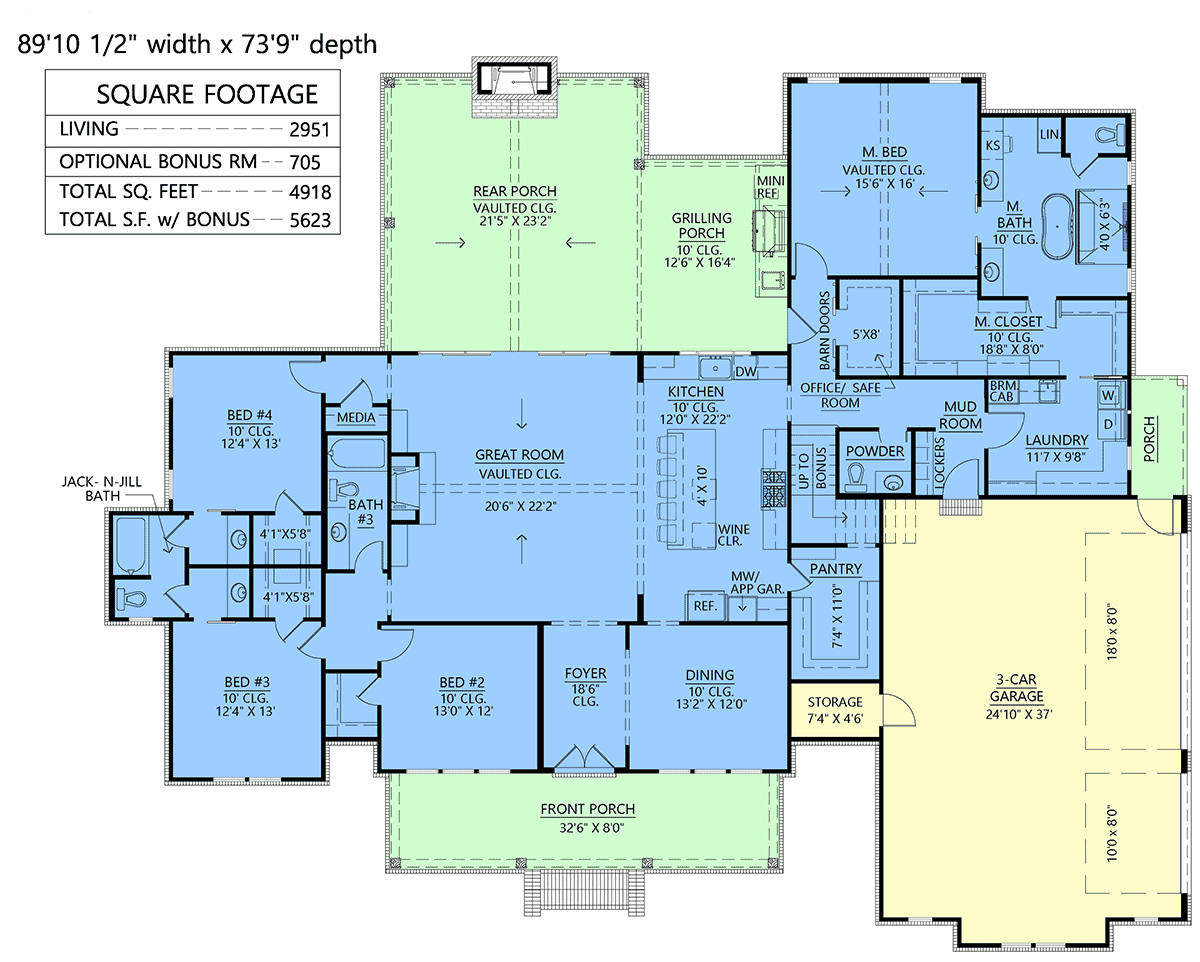 House Plan 41476 Level One