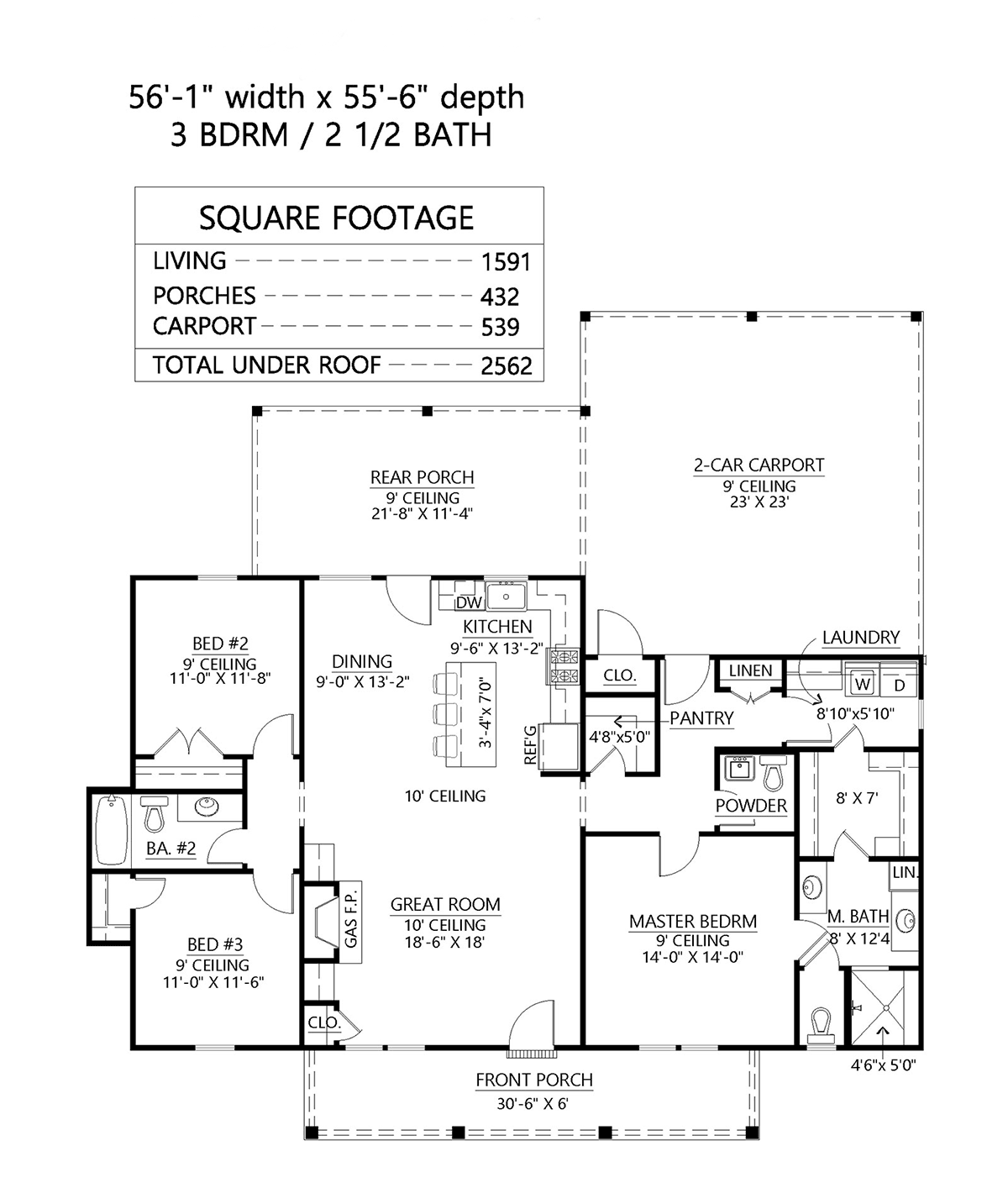 House Plan 41477 Level One