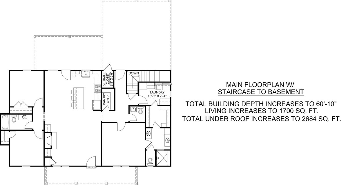 House Plan 41477 Alternate Level One