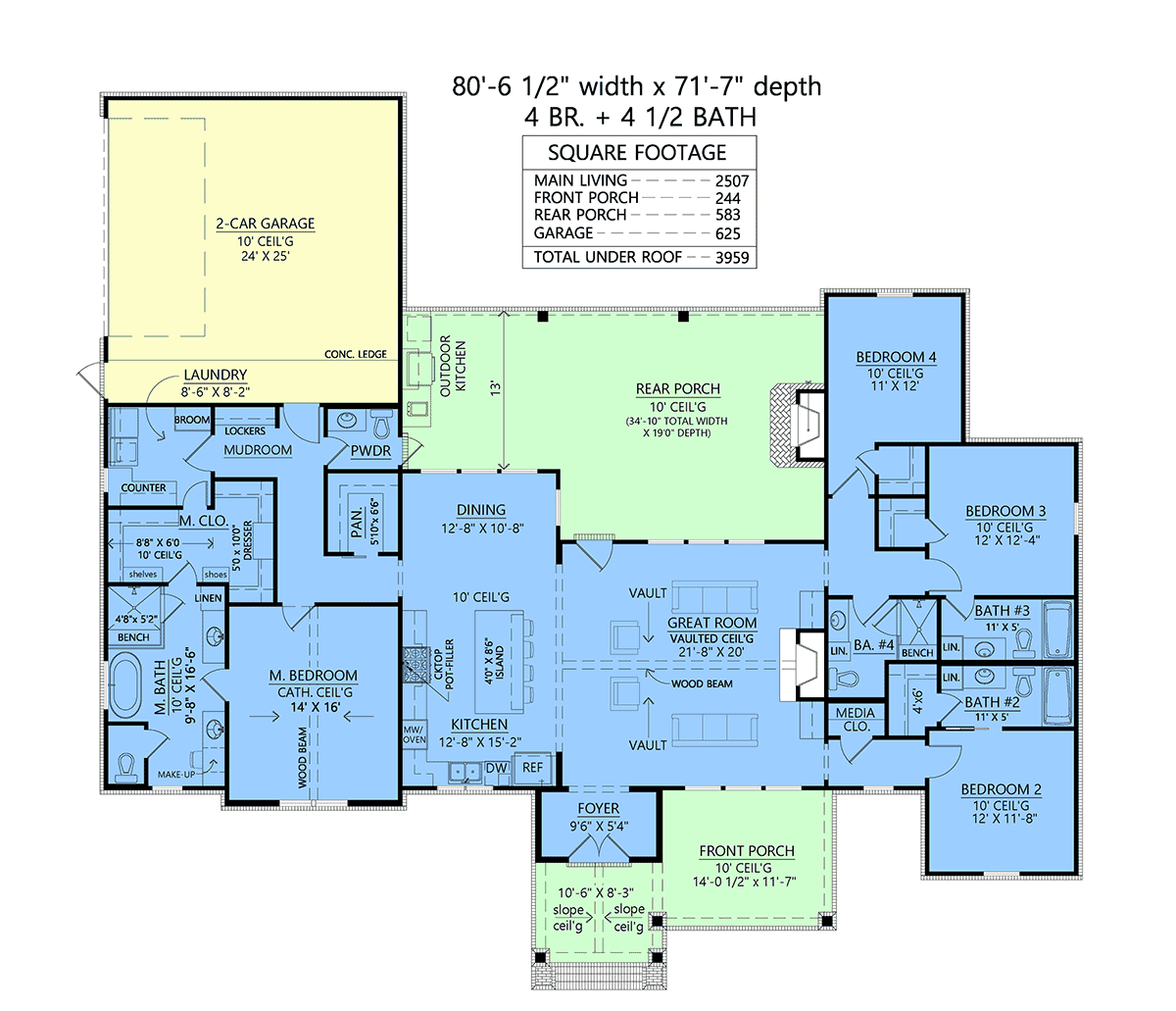 House Plan 41479 Level One