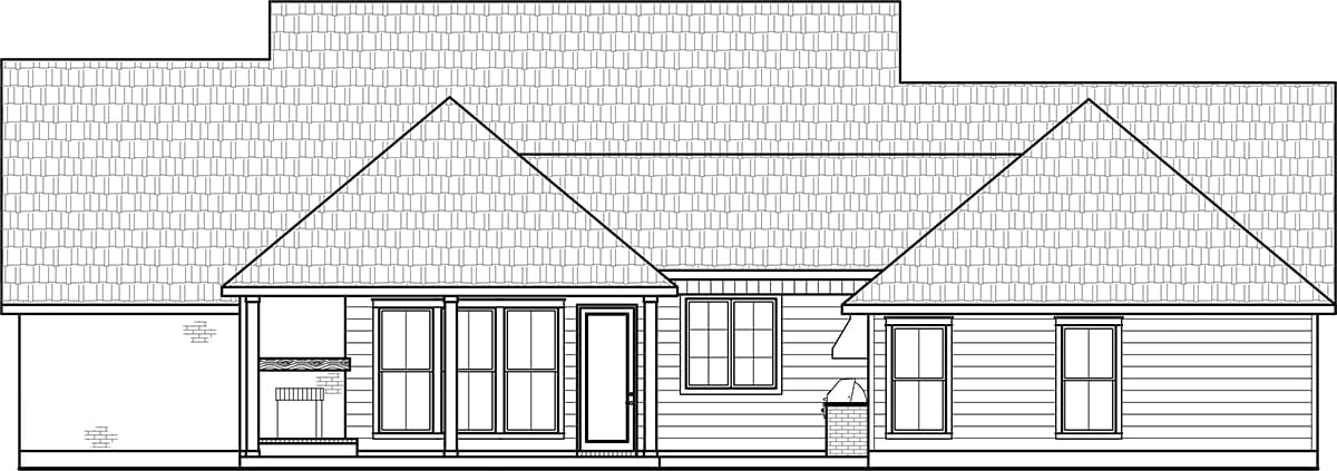 House Plan 41484 Rear Elevation