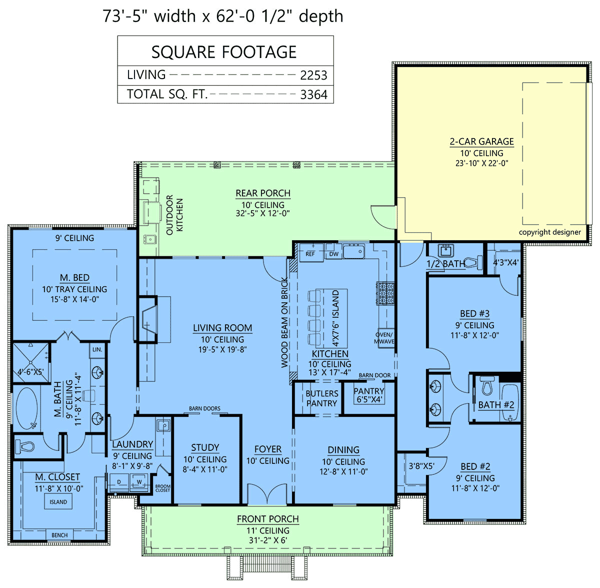 House Plan 41497 Level One