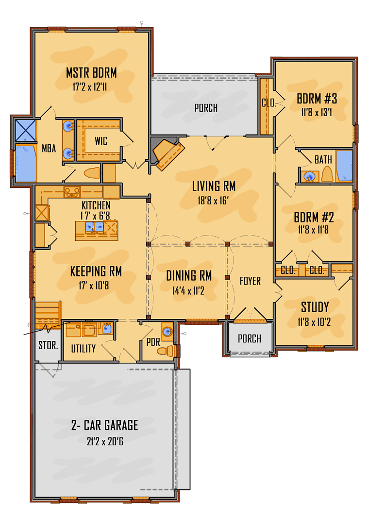House Plan 41594 Level One