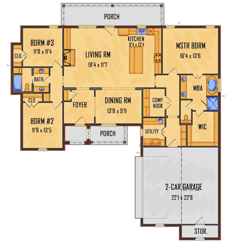 House Plan 41632 Level One