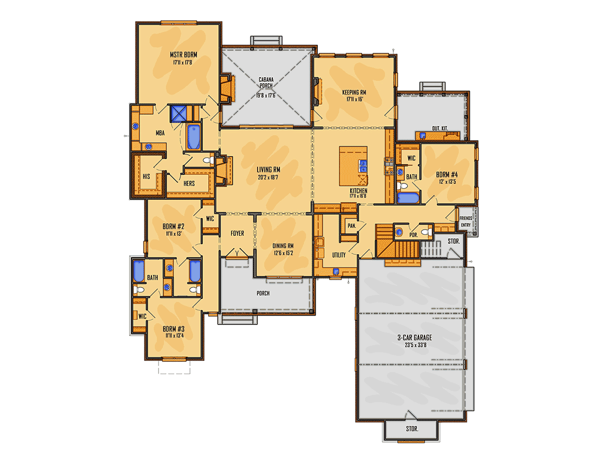 House Plan 41661 Level One