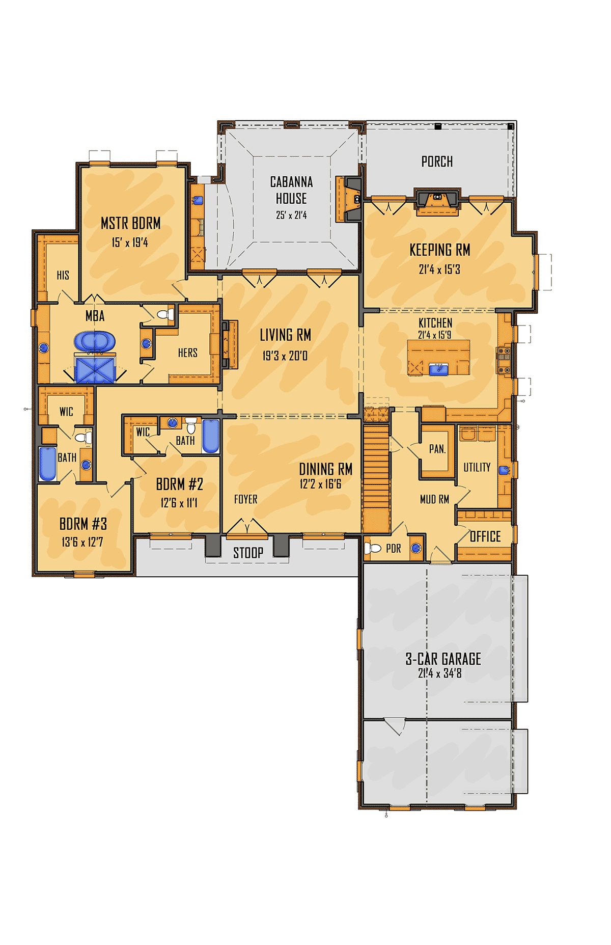House Plan 41664 Level One