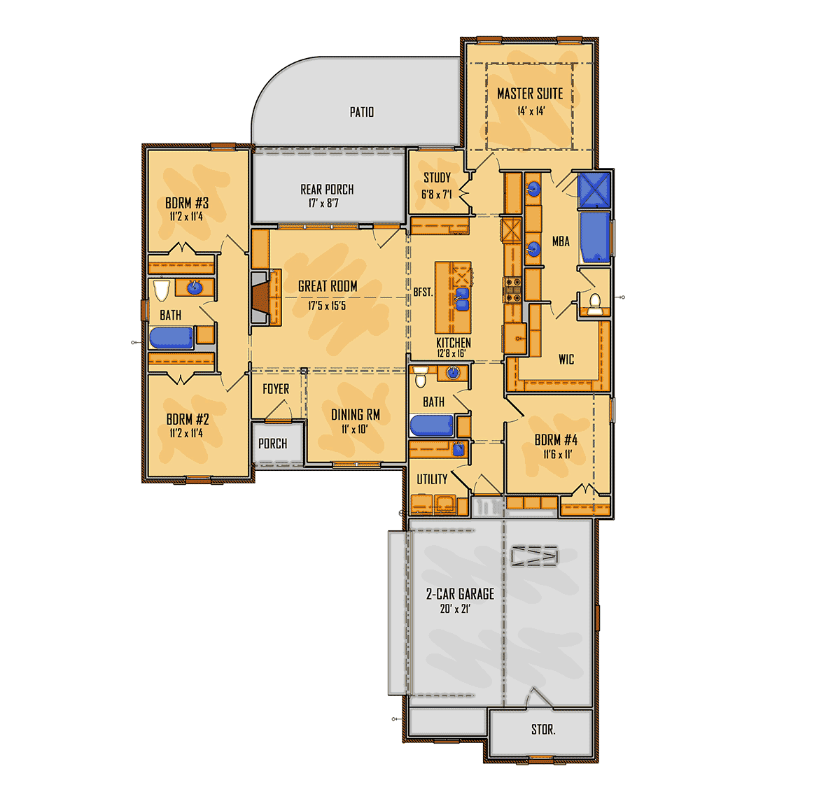 House Plan 41665 Level One