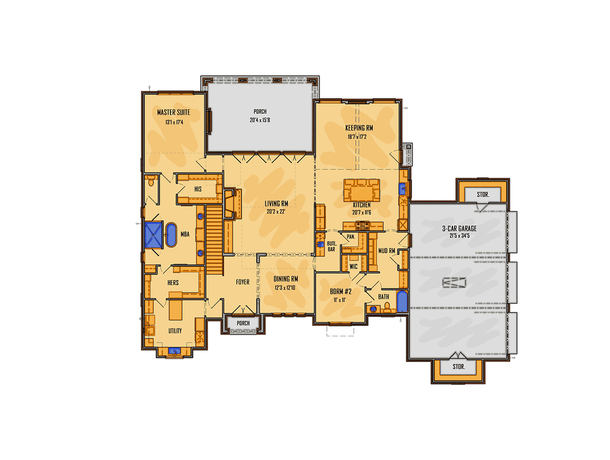 House Plan 41668 Level One