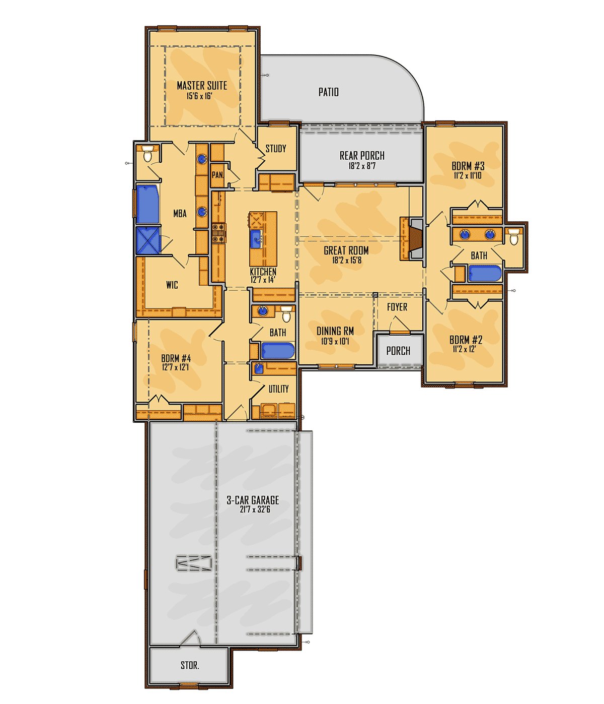 House Plan 41670 Level One