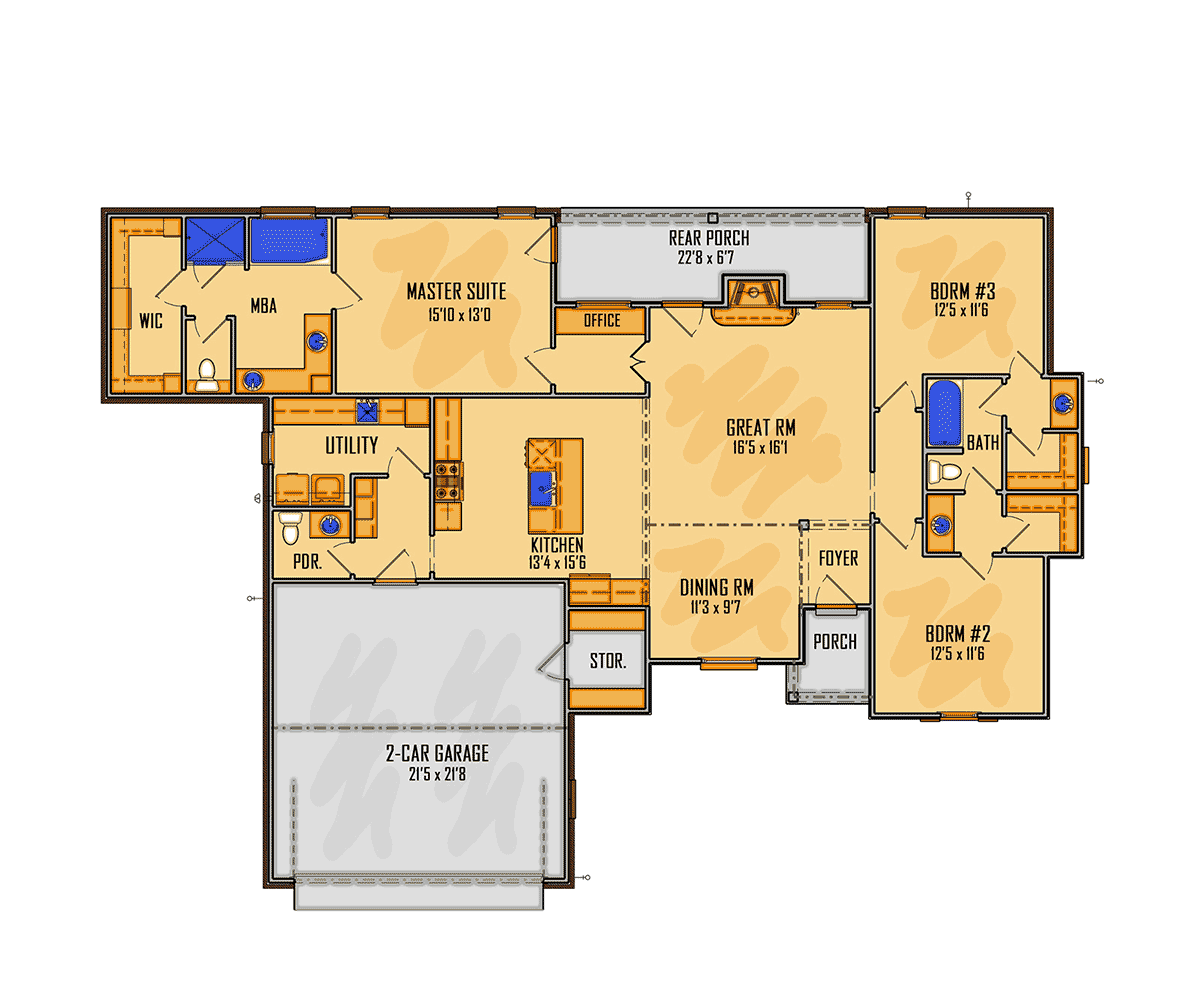 House Plan 41680 Level One